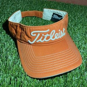 Titleist Golf Burnt Orange White Golf Visor Hat Cap